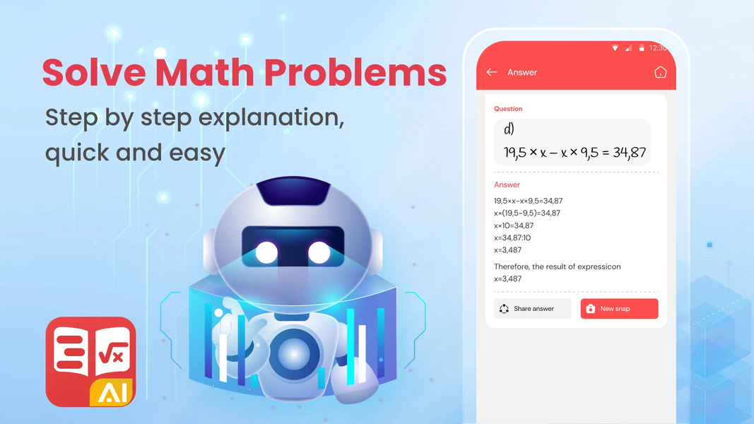 Math.AI - Homework Math Solver - عکس برنامه موبایلی اندروید