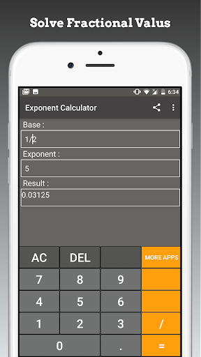 Exponent Calculator - عکس برنامه موبایلی اندروید