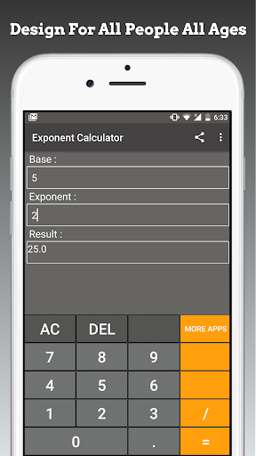 Exponent Calculator - عکس برنامه موبایلی اندروید