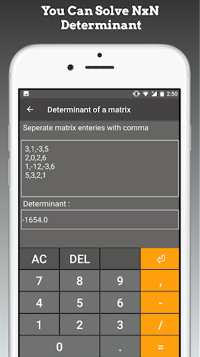 Matrix Determinant Calculator - عکس برنامه موبایلی اندروید