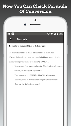 Miles to Kilometers / miles to - عکس برنامه موبایلی اندروید