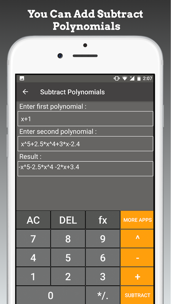 Polynomial Calculator - عکس برنامه موبایلی اندروید