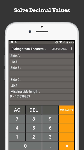 Pythagorean Theorem Calculator - عکس برنامه موبایلی اندروید