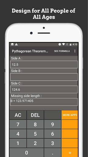 Pythagorean Theorem Calculator - عکس برنامه موبایلی اندروید