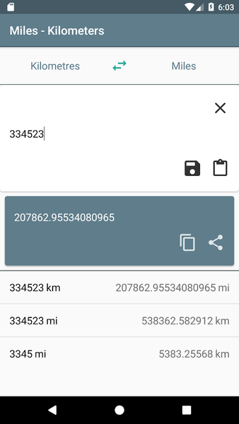 Miles - Kilometers - Image screenshot of android app