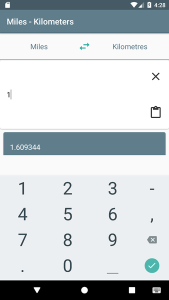 Miles - Kilometers - Image screenshot of android app
