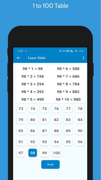 Math's Table - Quiz & Tables - عکس بازی موبایلی اندروید