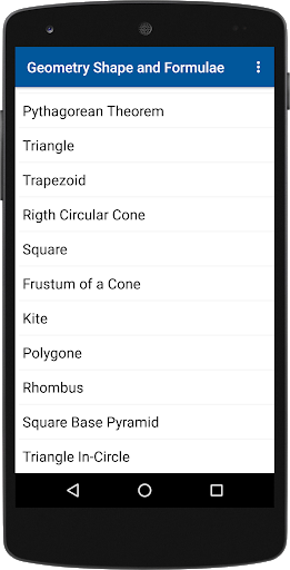 Geometry Formula & Calculator - Image screenshot of android app