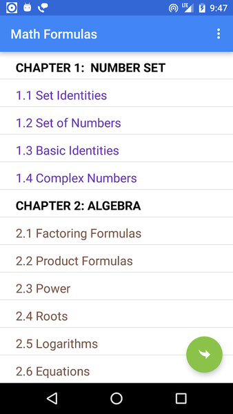 Math Formulas - عکس برنامه موبایلی اندروید