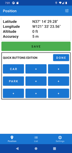 Quick Position Save - Image screenshot of android app