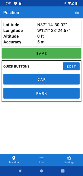 Quick Position Save - Image screenshot of android app