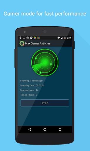 MAX GAMER ANTIVIRUS for Gamers - Image screenshot of android app