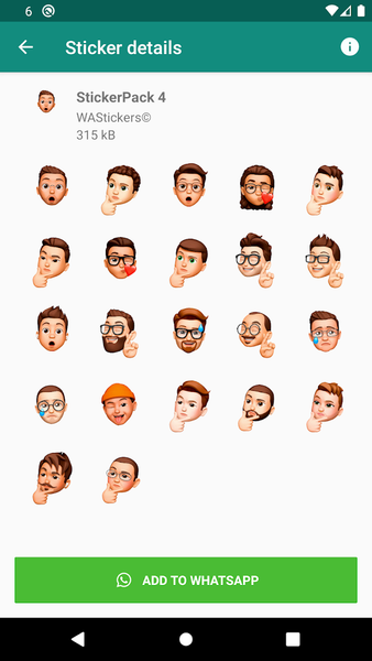 Men Memoji Sticker Packs HD - Image screenshot of android app