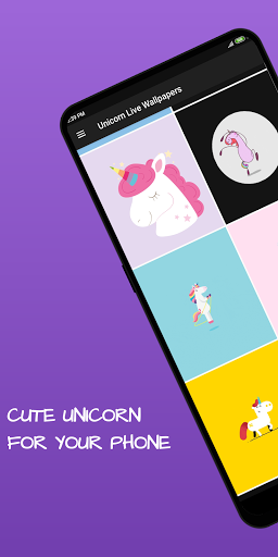 Kawaii Unicorn - Gif Wallpaper - Image screenshot of android app
