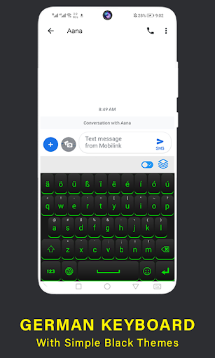 German Keyboard letters ä ö ü - Image screenshot of android app