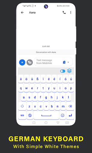 German Keyboard letters ä ö ü - Image screenshot of android app