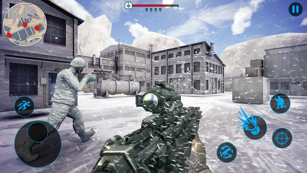 Winter FPS World War Battle - Gameplay image of android game