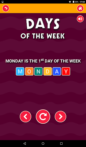 Learn Months and Days - عکس برنامه موبایلی اندروید