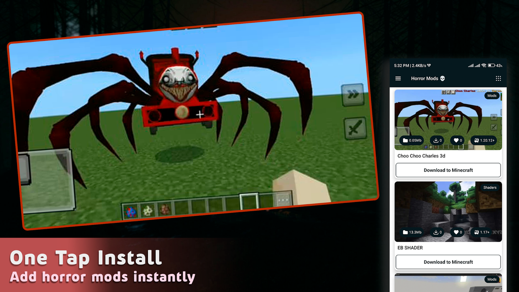 Horror Mods for Minecraft PE - عکس برنامه موبایلی اندروید