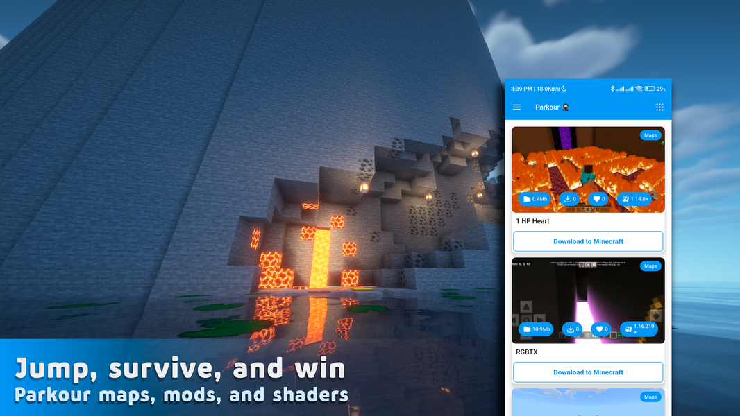 Parkour for Minecraft PE - عکس برنامه موبایلی اندروید
