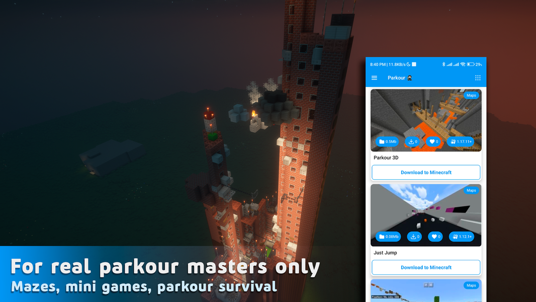 Parkour for Minecraft PE - عکس برنامه موبایلی اندروید