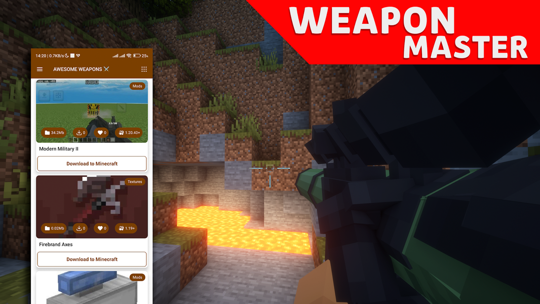 Weapon Master for Minecraft PE - عکس برنامه موبایلی اندروید