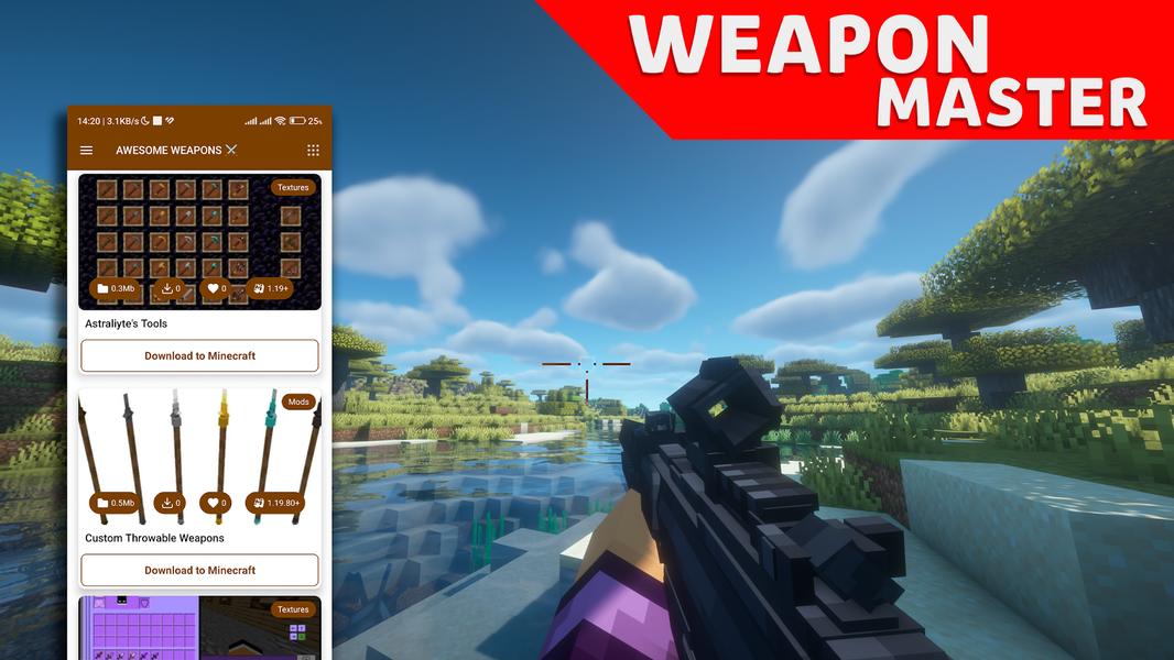 Weapon Master for Minecraft PE - عکس برنامه موبایلی اندروید