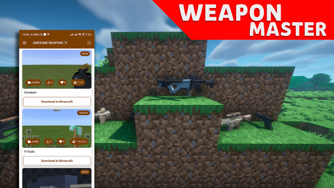 Weapon Master for Minecraft PE - عکس برنامه موبایلی اندروید