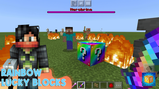 Rainbow LuckyBlock Addon for Minecraft 1.17