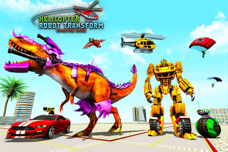 Dino Robot Car Transform Game - Gameplay image of android game