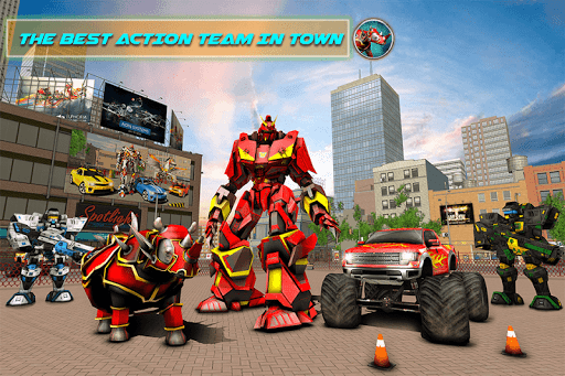 Rhino Robot Car Transform Game - Gameplay image of android game