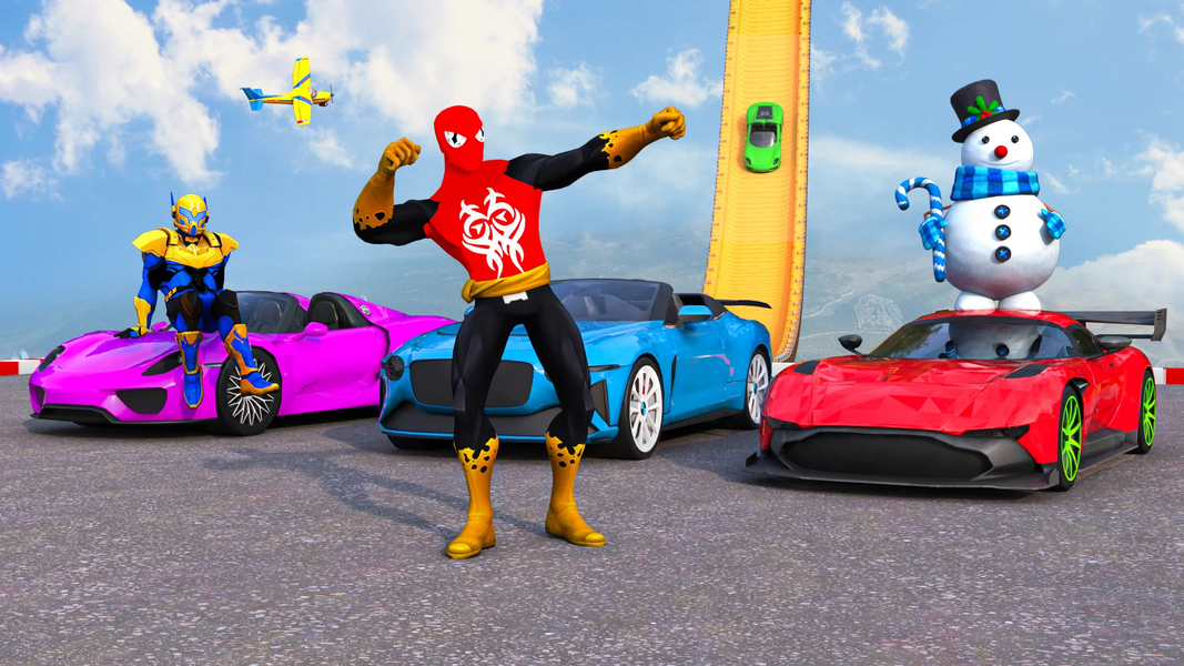 Superhero Car Stunt Mega Ramps - عکس بازی موبایلی اندروید