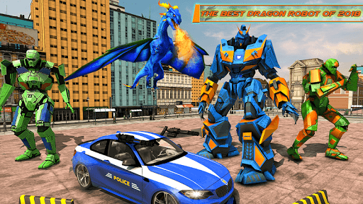 Police Dragon Robot Car Game - Gameplay image of android game