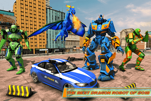 Police Dragon Robot Car Game - Gameplay image of android game