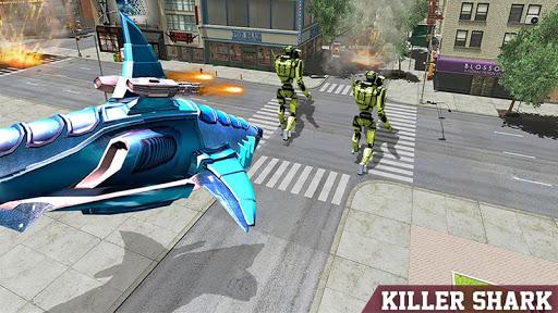 Police Shark Robot Car Games - Gameplay image of android game