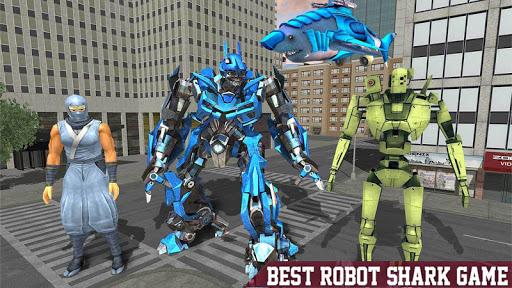 Police Shark Robot Car Games - Gameplay image of android game