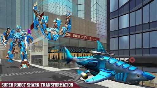Police Shark Robot Car Games - Gameplay image of android game