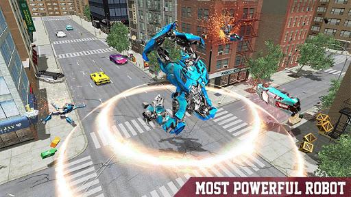 Police Shark Robot Car Games - Gameplay image of android game