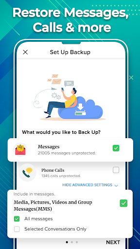 EZ SMS Backup and Restore: Recover Deleted Message - عکس برنامه موبایلی اندروید