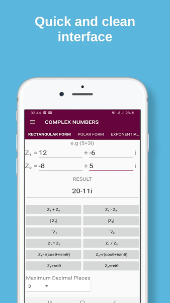 Complex Numbers Calculator - عکس برنامه موبایلی اندروید