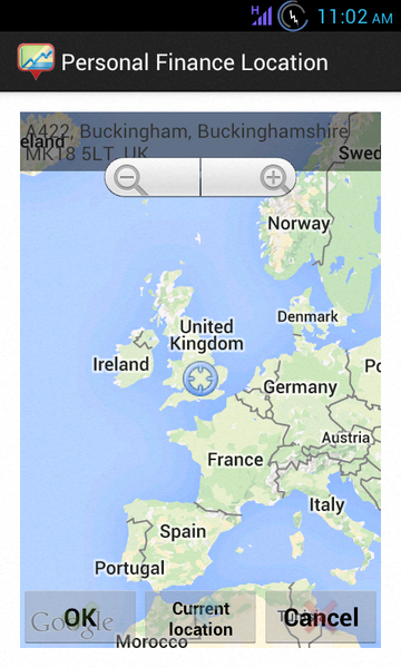 Personal Finance Location - Image screenshot of android app