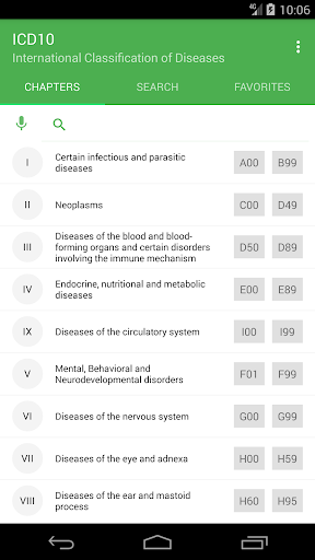 ICD 10 - Image screenshot of android app