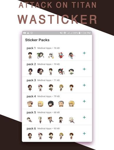 Attack On Titan (AOT) WASticker - Image screenshot of android app