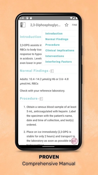 Manual Lab & Diagnostic Tests - Image screenshot of android app