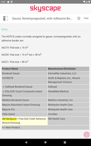 Product Guide Skin Wound Care - Image screenshot of android app