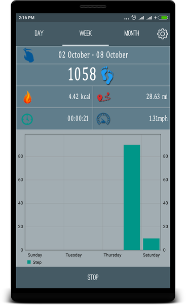 Pedometer for walking - Image screenshot of android app