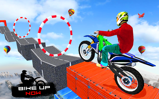Mega Ramp Bike Impossible Stunt Race - Gameplay image of android game