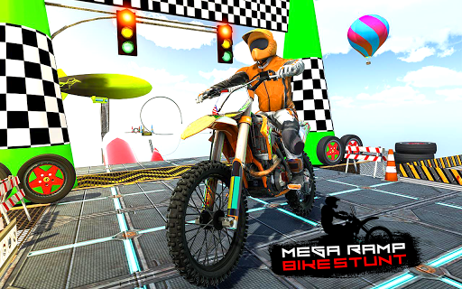 Mega Ramp Bike Impossible Stunt Race - Gameplay image of android game