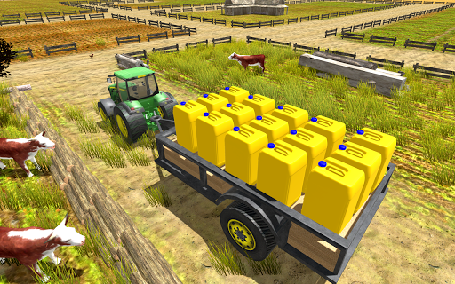 Offroad Tractor Trolley Simulator Cargo Driver 3D - Gameplay image of android game