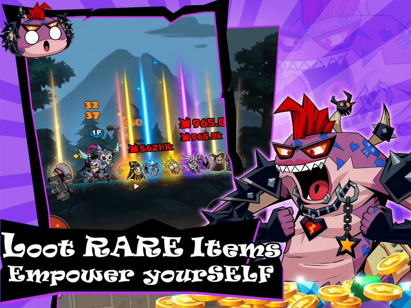 Lootfiend: Idle Dungeons - Gameplay image of android game